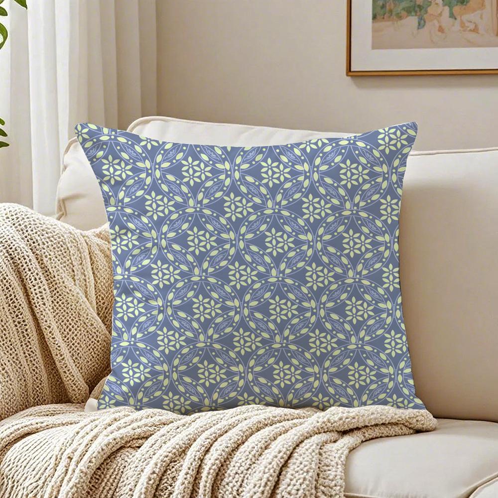 Fresh and elegant green fourleaf flower Cushion Cover Pillowcase Antidustmite living Room Sofa Decor Cushion Room