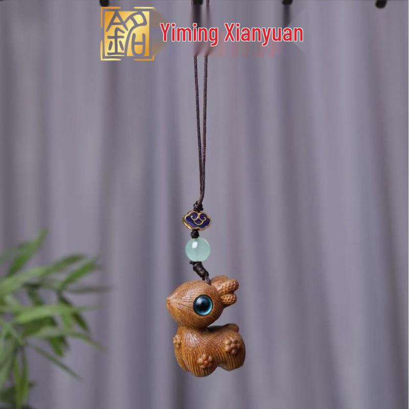 Red Sandalwood Deer Tassel Phone Chain & Keychain Pendant