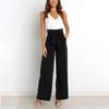 Modische Hose für den Arbeitsplatz, für Damen, lässig, weites Bein, hohe Taille, Hose mit Gürtel, Temperament, Sommer, Pendlerhose