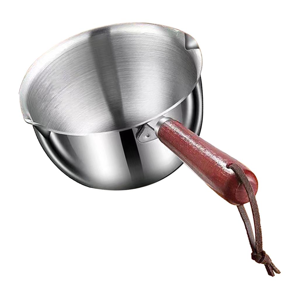 Mini Butter Warmer Pot 300ml 410 Stainless Steel Oil Milk Warmer Pan Small Saucepan for Kitchen