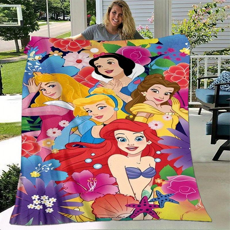 1pc Princess Printing Blanket - Soft, All-Season Throw for Living Room, Bedroom,Personalized Gift with Adorable Cartoon Design