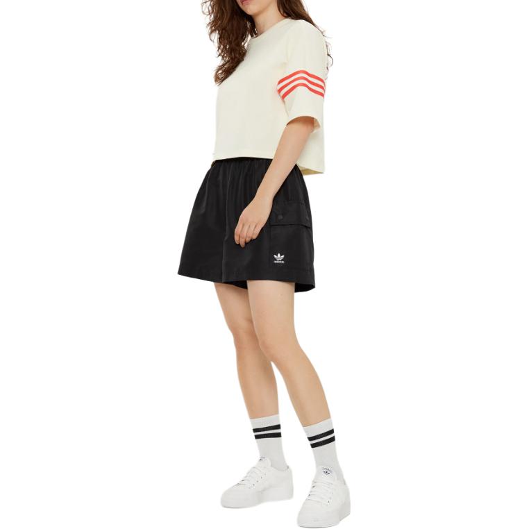 Adidas Women's Essentials Woven High Waist Cargo Shorts Black
