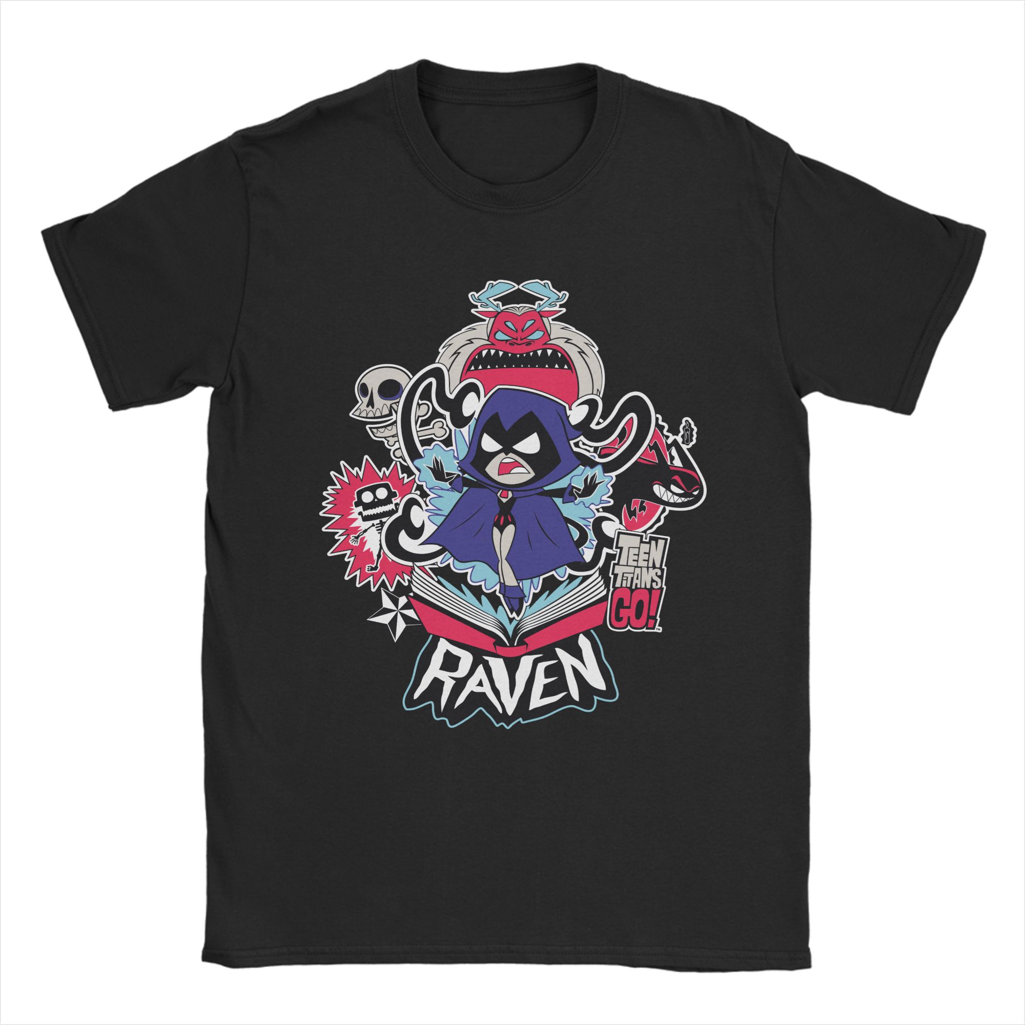 

Каваї Футболка з графікою Демонічні сили Ворон з Юних Титанів Вперед Чоловіча з круглим вирізом та коротким рукавом Бавовняні літні топи XL