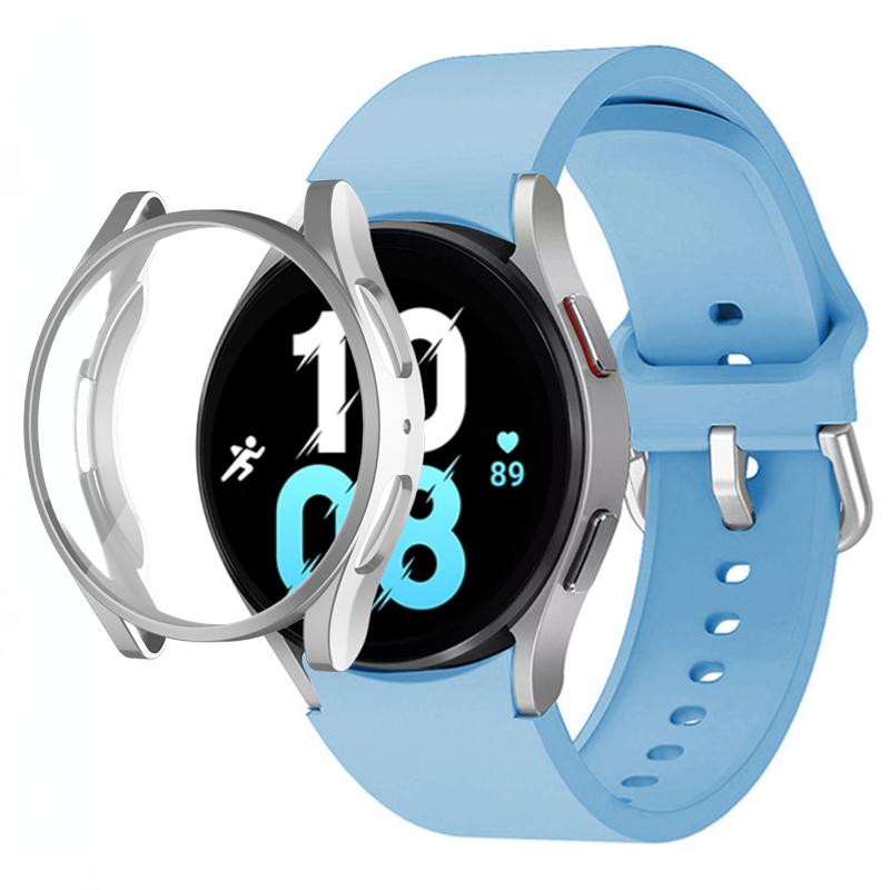 Silicone Strap+TPU Case for Samsung Galaxy Watch 5 44mm 40mm/4 44mm 40mm Sport Wristband for Samsung Watch 5/4 Protective Shell