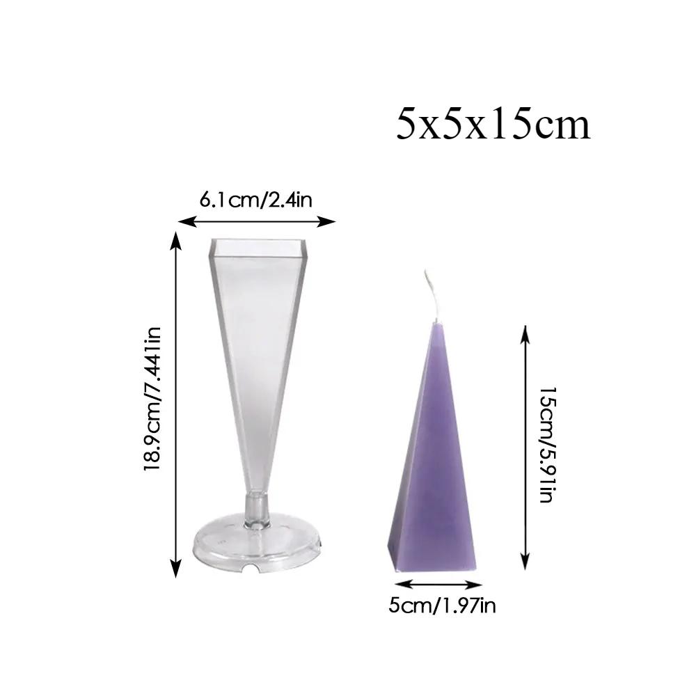 Multi Size Pyramid Shape Candle Plastic Mold Geometry Taper Acrylic Mould Artist Candle Making Tool Scented Decor Birthday Gifts