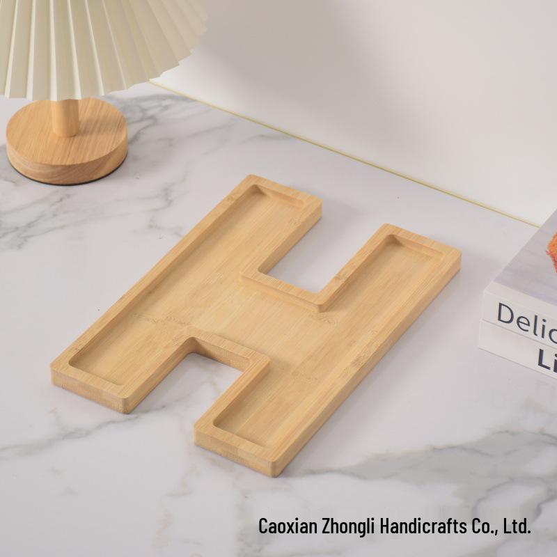 Bamboo Wood Letter Tray for Parties and Celebrations: Dessert, Deli, Fruit, or Dinner Plate