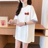 Extra-large Striped Patchwork Embroidered Short-sleeved T-shirt
