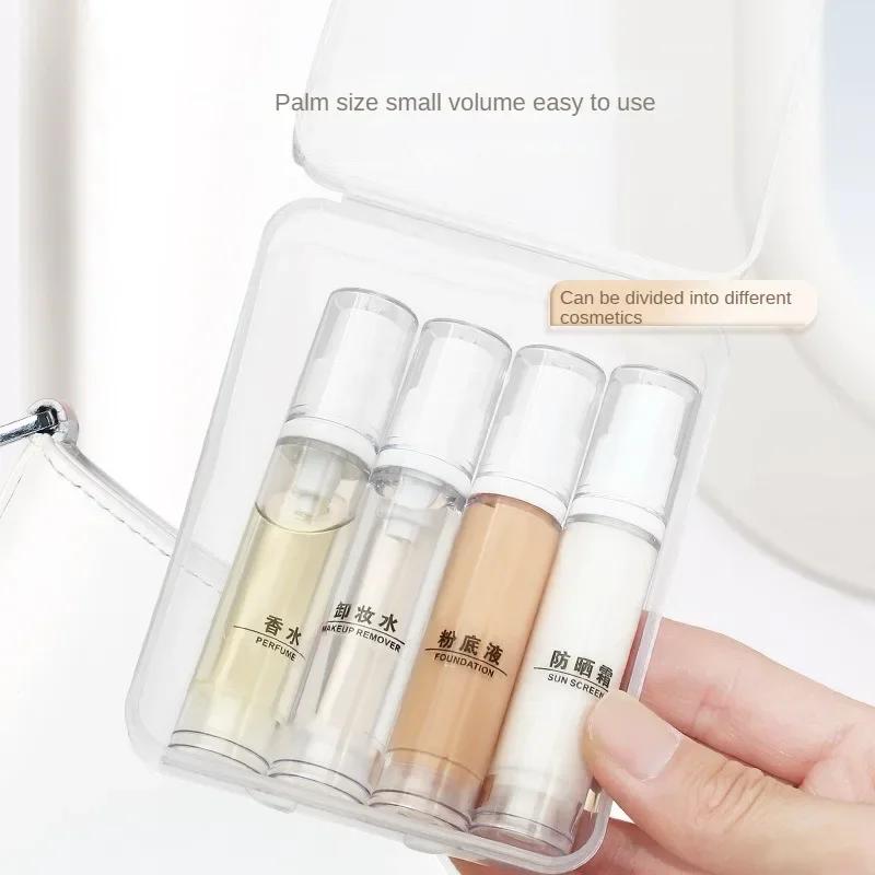 

1 Set 5-15ML Clear Empty Refillable Airless Vacuum Pump Cream Lotion and Spray Portable Bottle Set Sample Packing for Toiletries