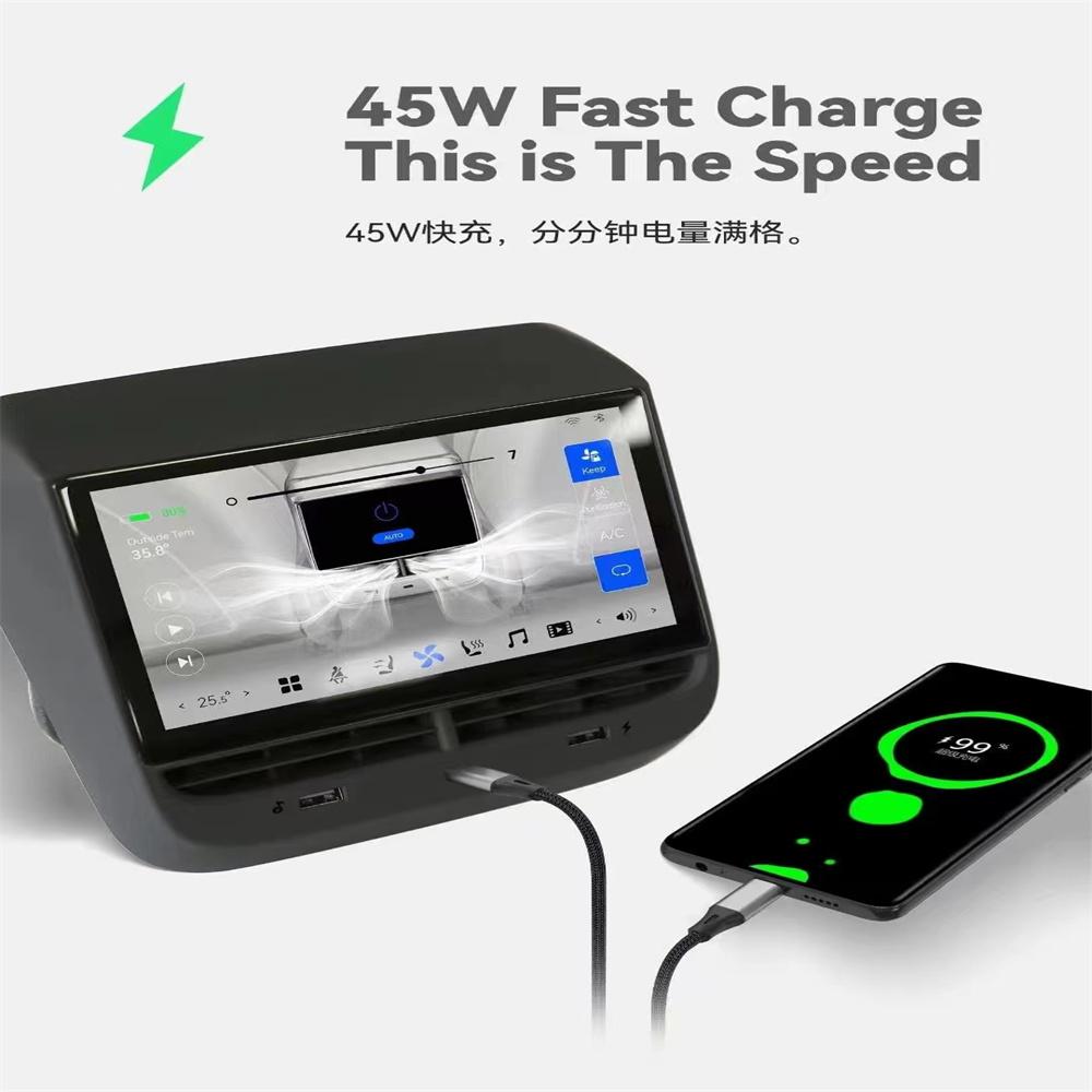 For Tesla Model 3 / Y Rear Seat LCD Touch Screen Entertainment System AC Control