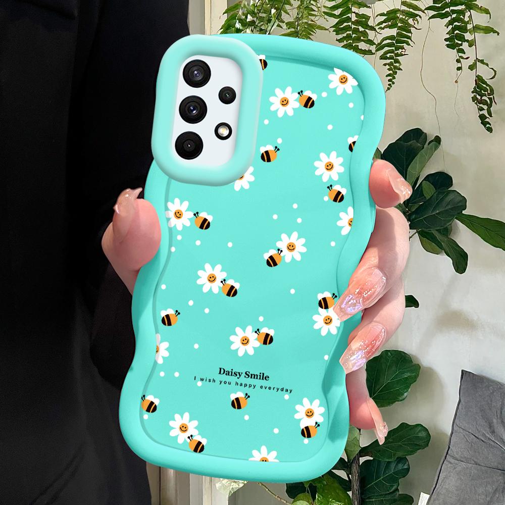 

М який силіконовий чохол Macaron Phone Case з малюнком Big Wave Edge Протиударний захисний гумовий чохол для Samsung Xiaomi Poco Redmi Redmi 13R 5G синій