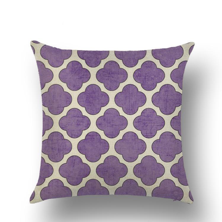 Purple Cartoon Modern Simple Linen Pillow Cover  Office Home Car Pillow Cover Premium Durable Quality