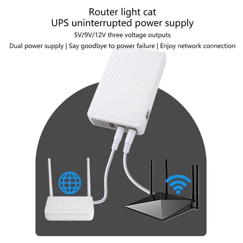 UPS Router Optical Adapter Uninterruptible Power Supply 5V 9V 12V 10400mAh Backup Battery for Surveillances