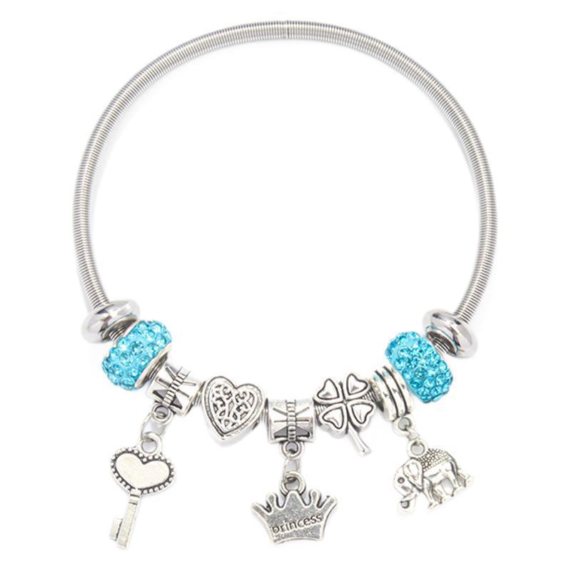 Pulseira com pingente de amor rosa TEMU DIY - Joia de diamante leve e luxuosa, elegante e versátil.