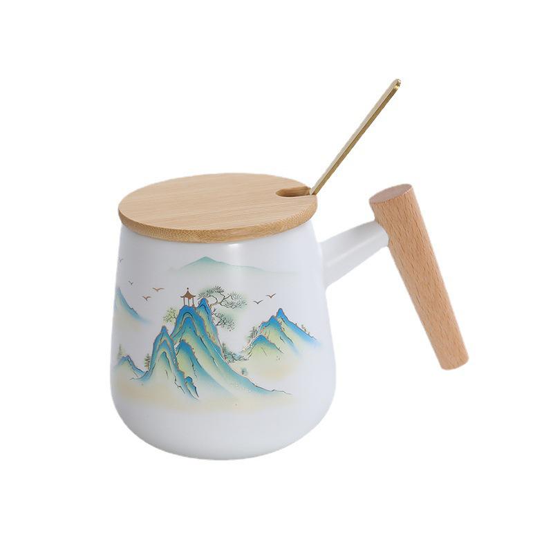 Ceramic Tea Brewing Cup with Lid - Ideal for Office and Gift Giving