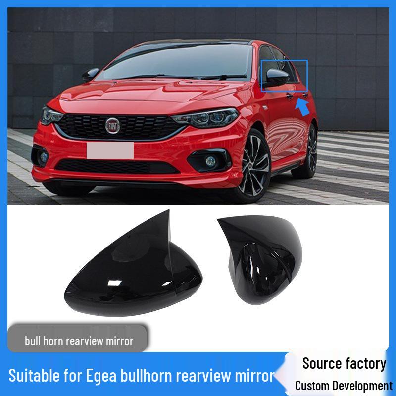Compatible Rearview Mirror for Fiat EGEA SD/HB/SW 2016-2023 Glossy Black