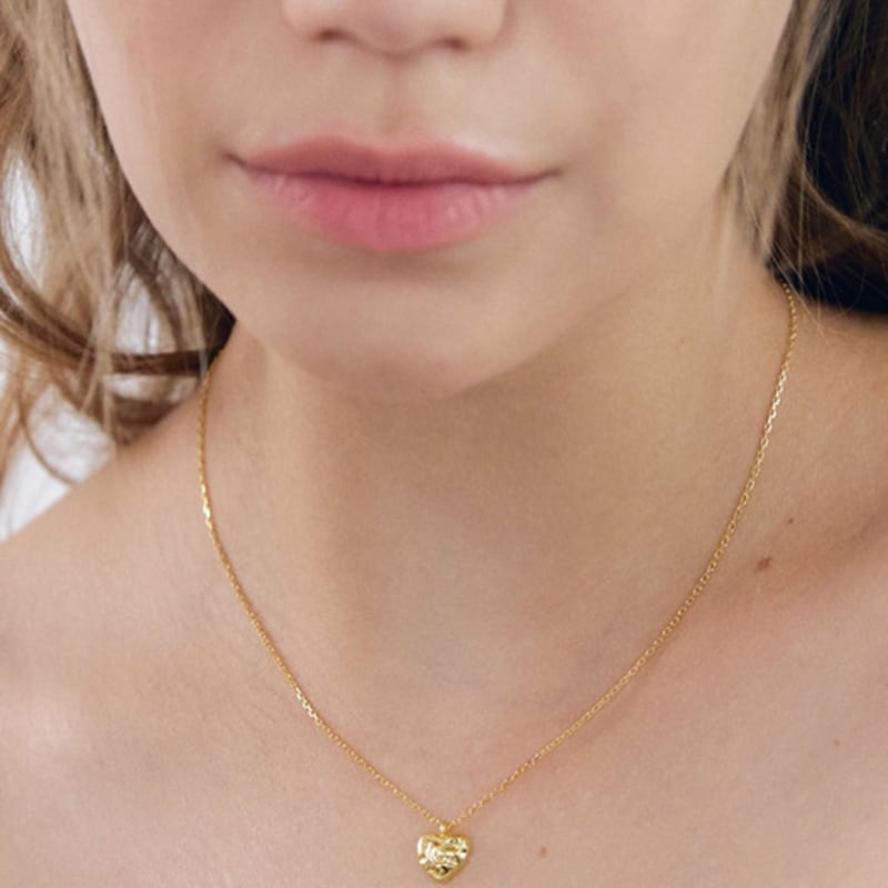 NUOY (925 Silver) Gold Heart Necklace