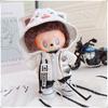 Clothes]Clothes [Only For 15/17Cm Labubu Doll Clothing Cool Handsome Wolf Hoodie Coat Glasses Collar Trendy Clothing Accessories