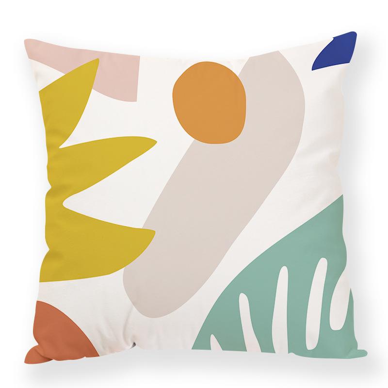 Ins Abstract Modern Simple Plush Pillowcase Line Decoration Pillow Car Office Waist Rest