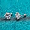 0.3-2CT Moissanite Earrings 925 Silver Round Cut Stud Earrings Piercing Earrings for Men and Women Fine Jewelry