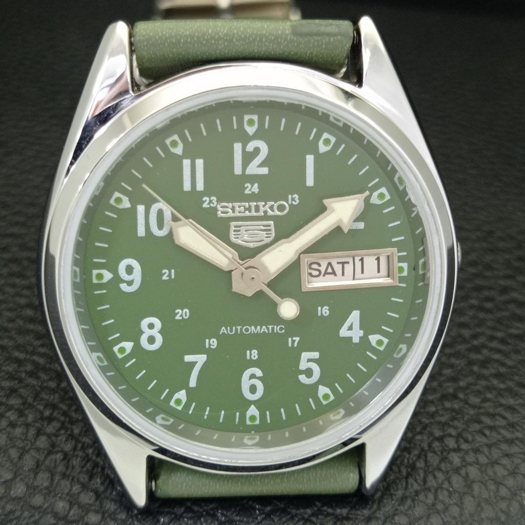VINTAGE REFURBISHED SEIKO 5 AUTOMATIC 6309A JAPAN MENS GREEN WATCH a441695-1 Sk-a441695