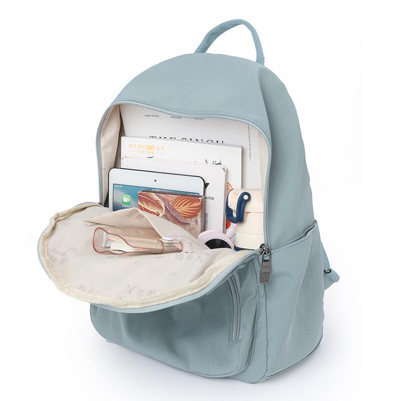 Einfarbiger Damenrucksack Leichter Pendlerrucksack Studenten-Nylon-Schultasche