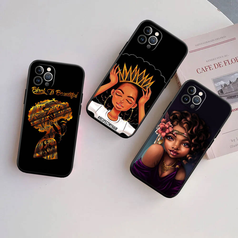 Chica Poppin Black Girl Phone Case for Xiaomi Poco C40 C51 C50 C55 C65 C71 C75 C85 F8 F7 F6 F5 F3 F2 X7 X6 X4 X3 M7 M6 M5 M4 M3 M2 Pro