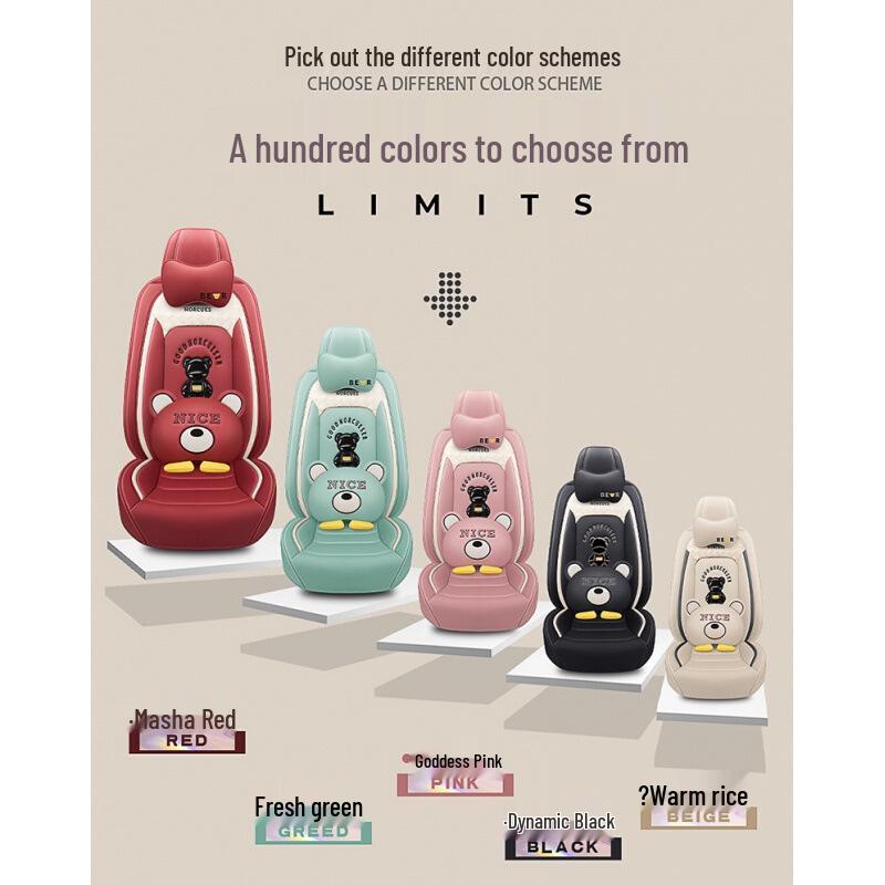 Ouzhi Goddess Cartoon Car Seat Cushion Cover - Universal Fit for All Seasons