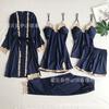 Non-elastic satin simulation silk pajamas, sex underwear, five-piece set of suspenders, sexy women's loungewear