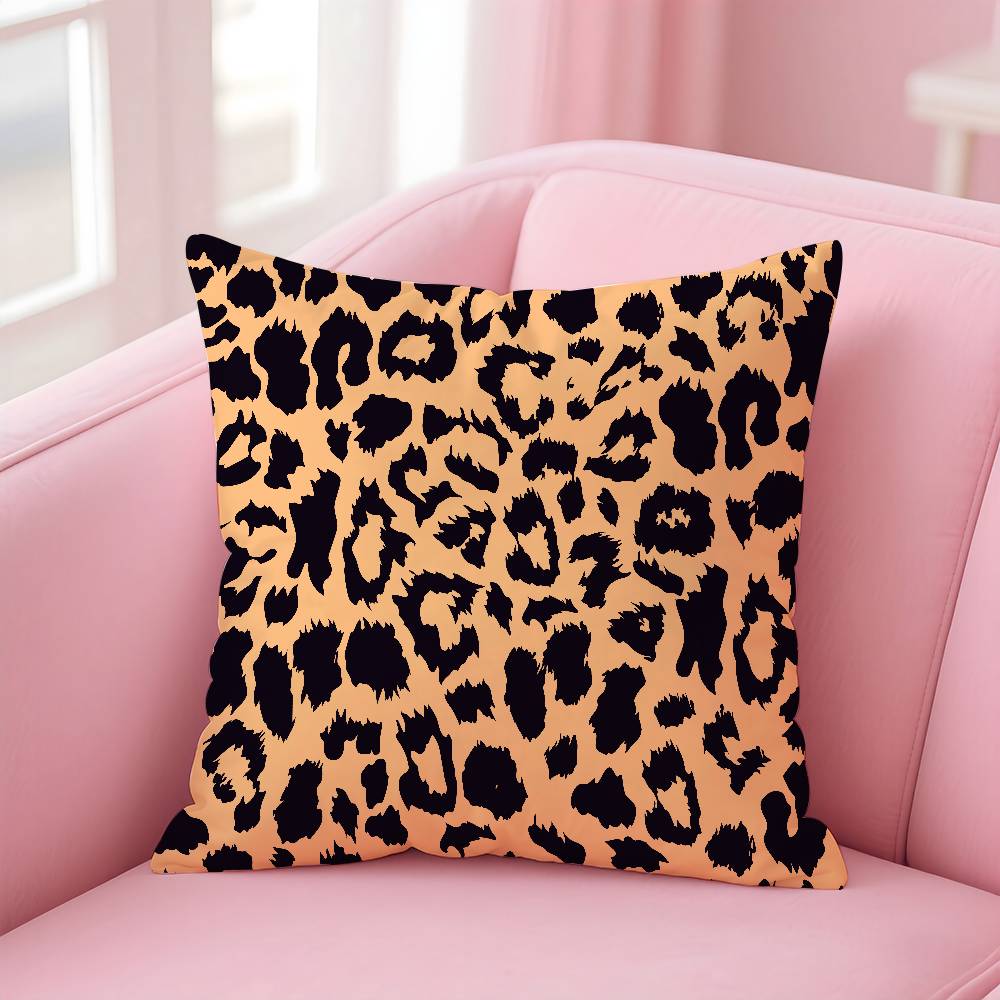 Art Leopard Print Texture Pillow Case Pattern Printing Pillowcase Living Room Sofa Cushion Cover Bedroom Room Decor