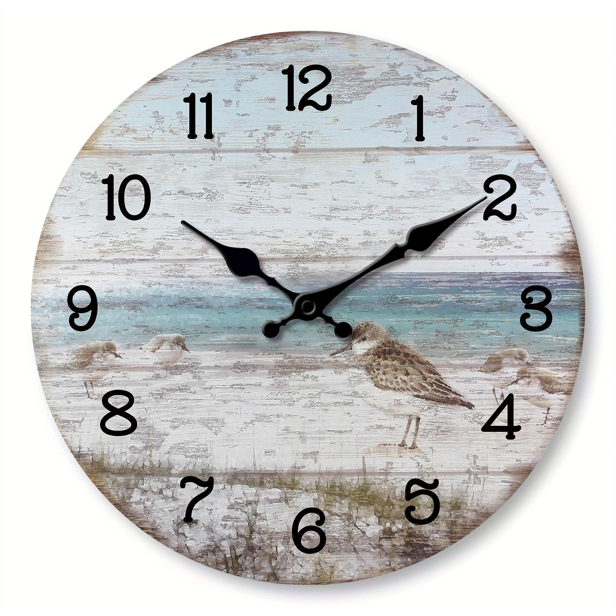 

Unique Ocean Bird Wall Clock Silent Wall Watch Nautical Coastal Art Home Decor Creative Gift For Sea Lovers (as the picture,10 inch)