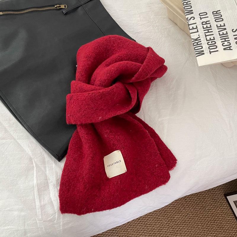 Korean Style Faux Cashmere Snood: Unisex Versatile Solid Color Scarf Shawl for Autumn and Winter