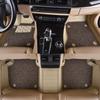 Custom Leather Striped Double-Layer Car Floor Mats with Full Surround Protection