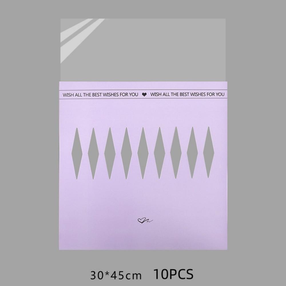 10pcs Transparent Waterproof Rose Flower Wrapping Paper Waterproof Romantic Flowers Packaging Bags Festival Plastic Wholesale