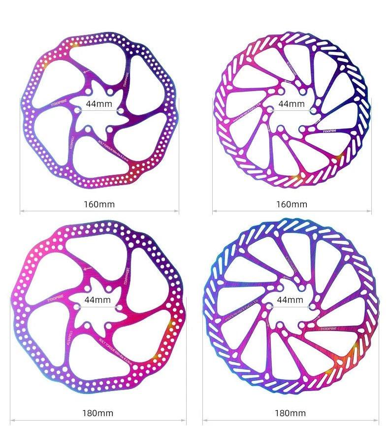 Bicycle brake disc 160mm 12 spoke rainbow bolts
