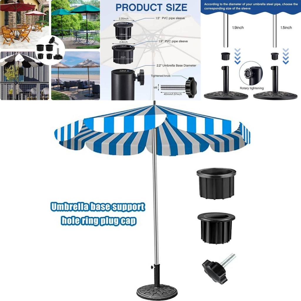 Plastic Umbrella Base Adapter With Screw Fixing For Solar Umbrella Stand And Support Pole