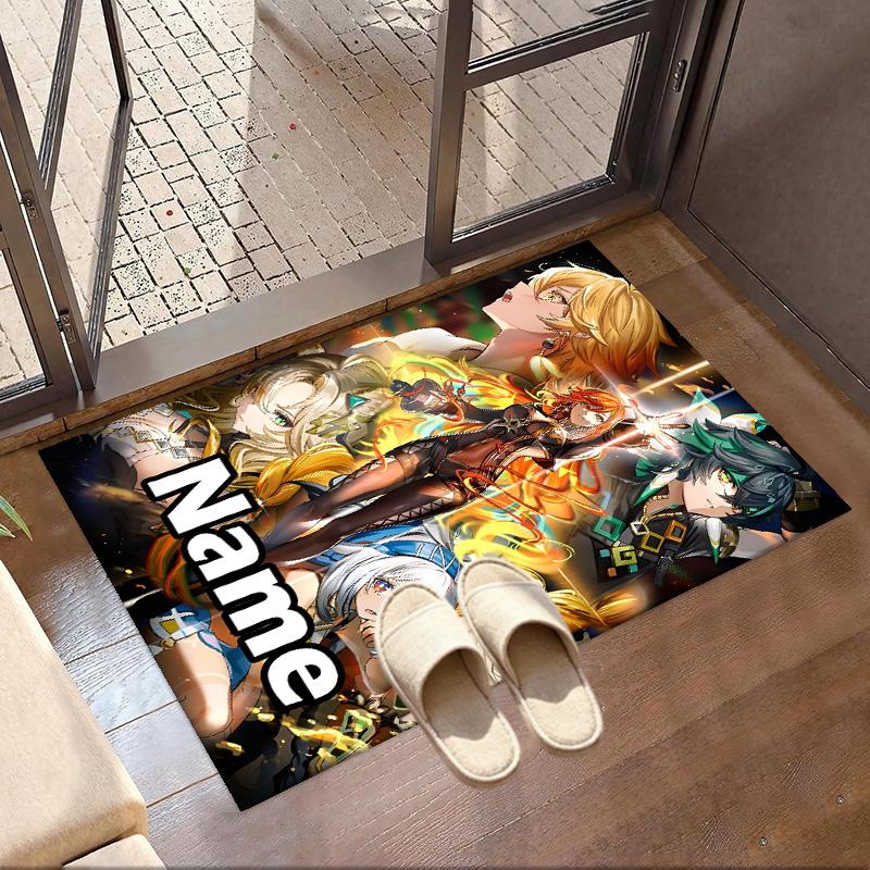 Custom Name Personalized Genshin Impact Print Carpet, Versatile Home Decor Rug, for Playroom, Apartment, Balcony, Entryway, Hallway Gift