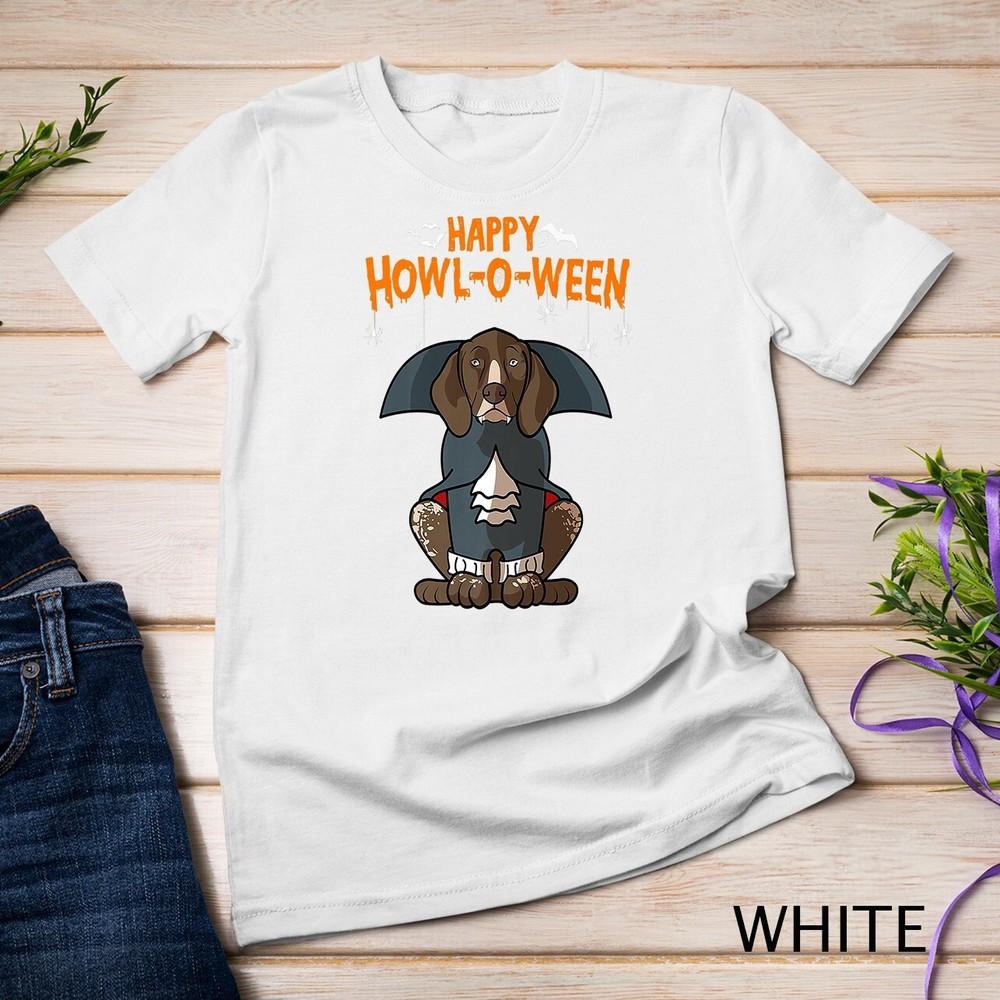 

Howl-o-ween German Shorthaired Pointer Dog Halloween Premium Unisex T-shirt 2XL