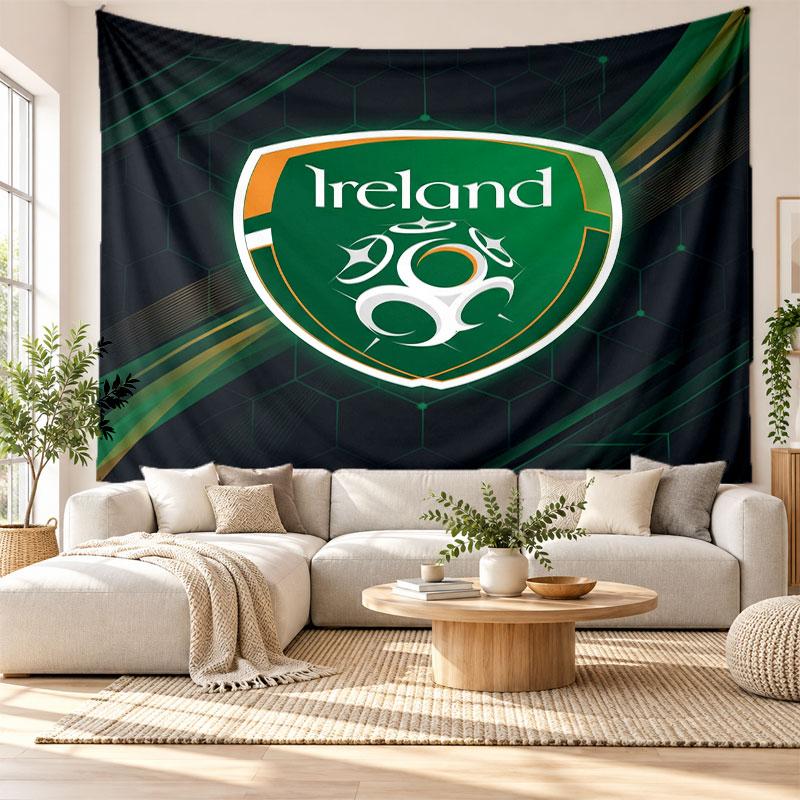 Ireland Rugby Wall Tapestry, Soft Fabric Wall Hanging, Decorative Backdrop For Bedroom Home Wall Art