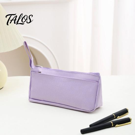 Practical Pen Storage for Classroom Pencil Case with Zipper And Handle, Durable Oxford Solid Color Minimalist Cloth Organizer, Portable Lightweight