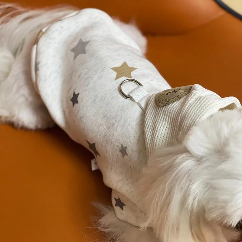 Autumn and Winter Pet Hooded Sweater Cute Star Sweater Dog Bottom Coat Cat Sweater Dog Casual Small Dog Pet Teddy Clothes