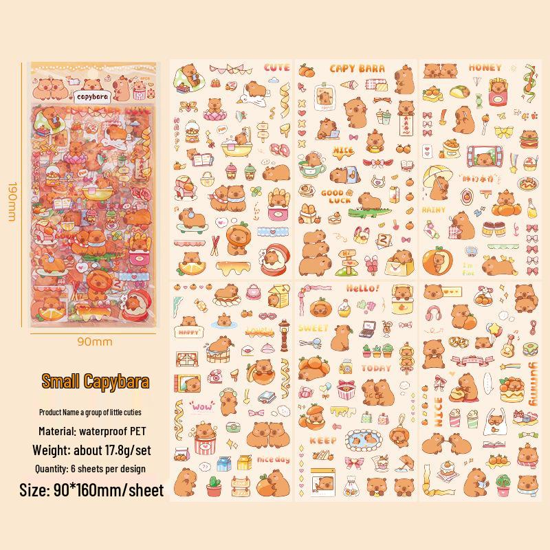 

Водонепроницаемый набор милых мультяшных наклеек с питомцами для журналов и детей