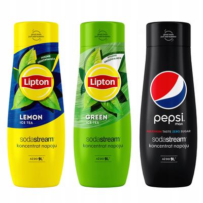 Set of 3 Lipton Lemon+Green+Pepsi Max SodaStream Concentrates