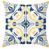 Home Decor Exquisite Blue-Yellow Patterned Throw Pillow Covers Pattern Cushion Cover Suitable For Sofa Bedroom Car Pillow Cover