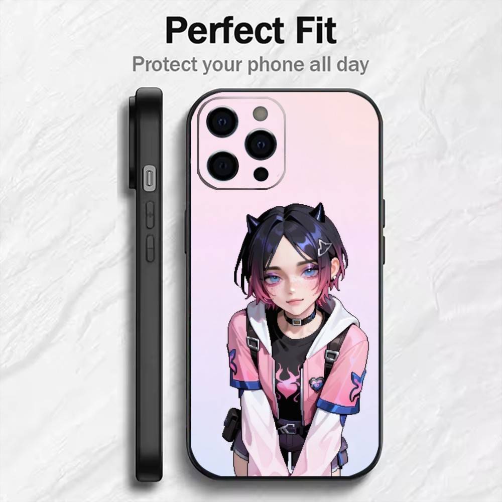 

Fanart CLOVE V-Vlorant Phone Case For iPhone17,16,15,14,13,12 Plus,Max Soft Silicone Black Cover iPhone17promax