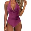 New European and American Swimsuit Women's Halter Sexy Cross-color Swimsuit