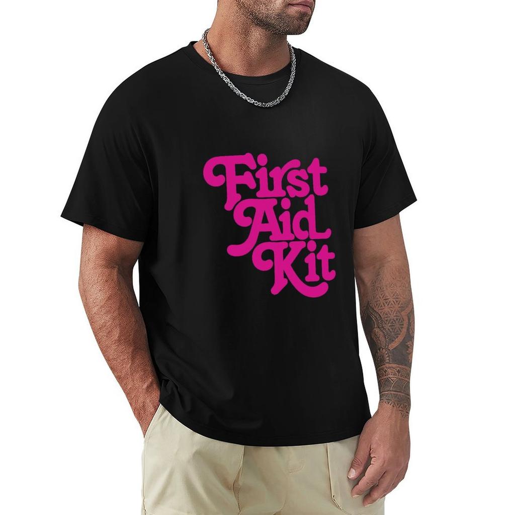 Erste-Hilfe-Kasten Band Rosa T-Shirt All-Match-Print Kurzarm-Oberteil