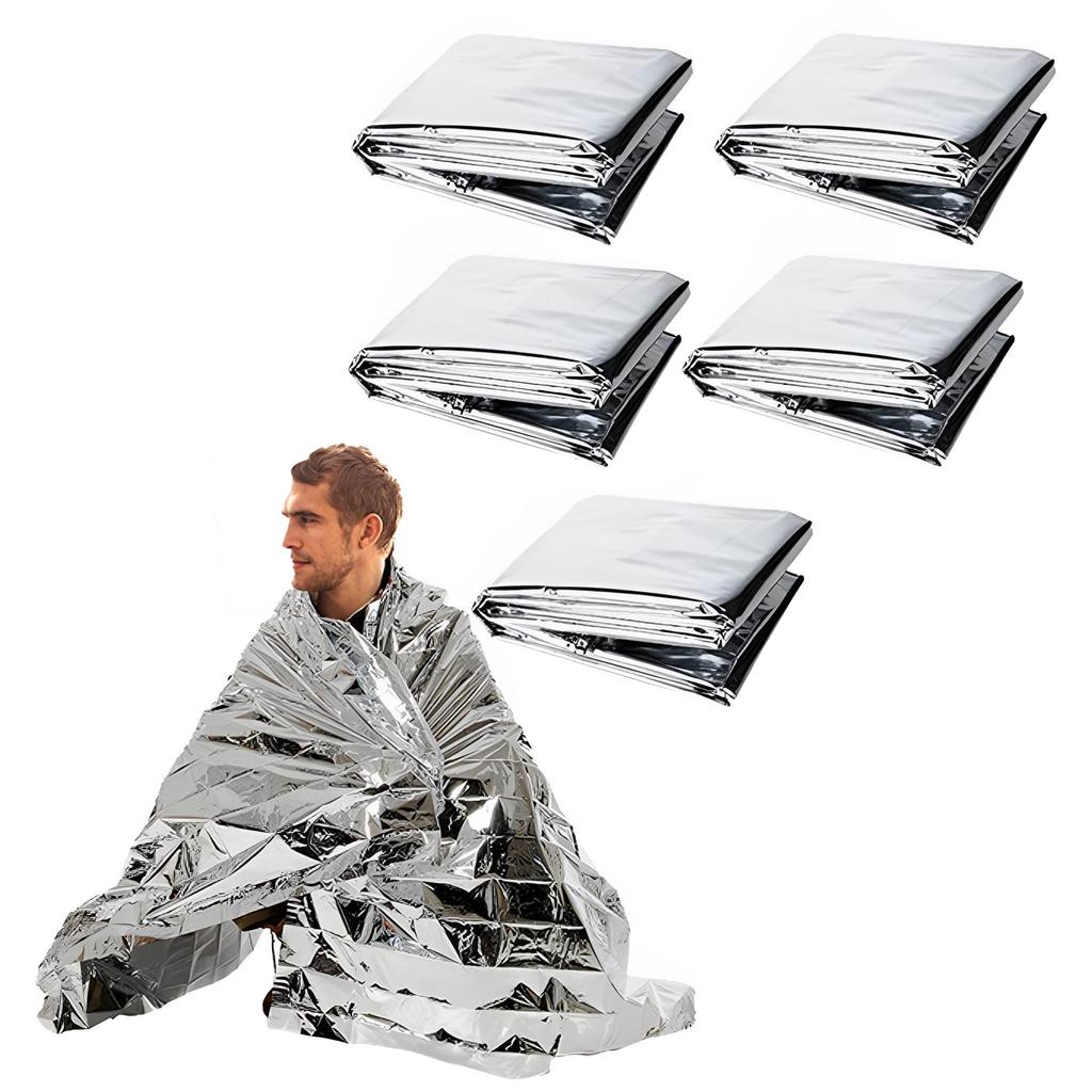 East Leaf Aluminum Blanket Emergency Sheet Aluminum Sheet Disaster Prevention Heat Retention Cold Protection Lightweight Large Emergency Heat