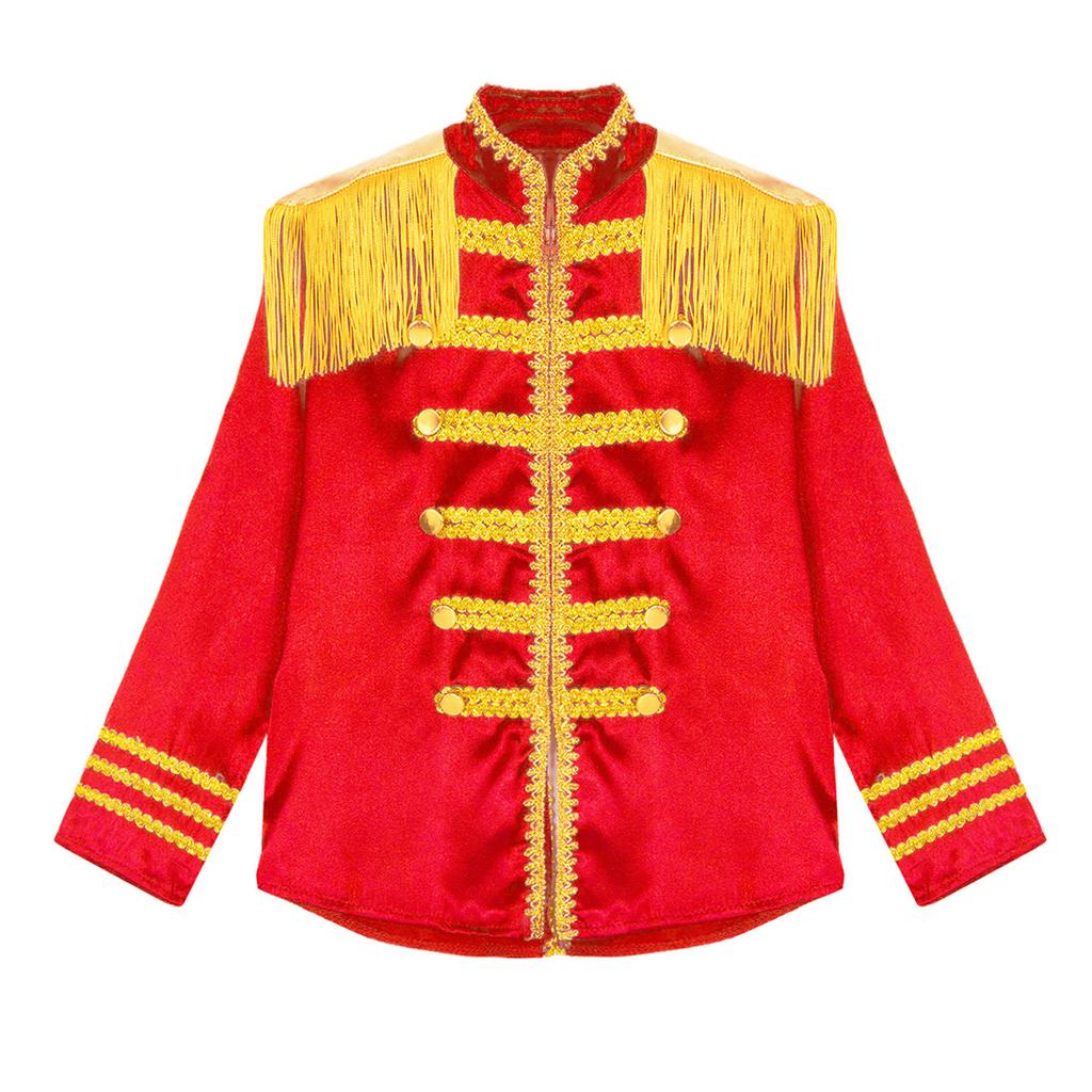 Costum Copii Stea Britanică Anii 1960 Mânecă Lungă Decorațiune Dantelă Aurie Cămașă Top Cosplay Muzician Trupa Rock