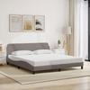 VidaXL Bed Frames with Headboard, Upholstered Bed with Slatted Base, Double Bed with Bedroom Footboard, Taupe 373229