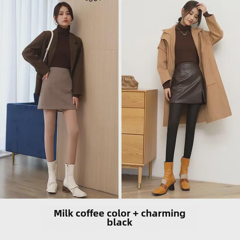 Damen Schwarze Transparente Stahlstrümpfe - Frühling/Sommer Anti-Haken Strumpfhose mit Pferdeöl in Hautfarbe